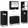 vidaXL Juego de muebles de ba&ntilde;o 4 pcs Roble Negro Madera de ingenier&iacute;a