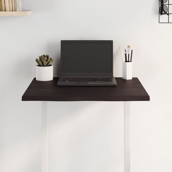 vidaXL Tablero mesa madera tratada roble borde vivo marr&oacute;n 60x50x2 cm