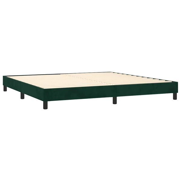 vidaXL Cama box spring con colch&oacute;n terciopelo verde oscuro 200x200 cm