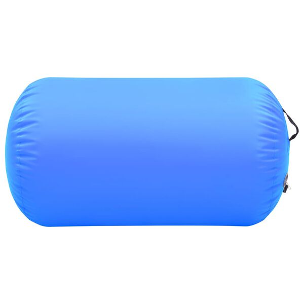 vidaXL Rollo hinchable de gimnasia con bomba PVC azul 100x60 cm