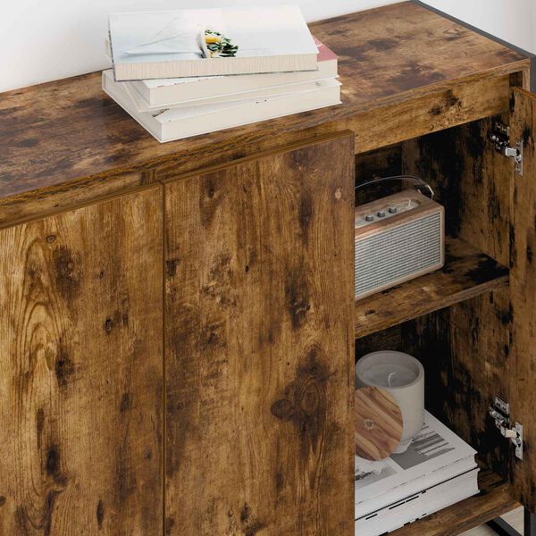 vidaXL Armario auxiliar Roble Humo 96,5 x 30 x 75 cm