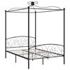 vidaXL Estructura cama con dosel sin colchón metal negro 120x200 cm