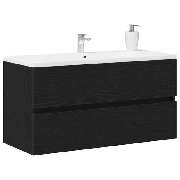 vidaXL Gabinete de Lavabo para Ba&ntilde;o Roble Negro 90 x 38,5 x 45 cm