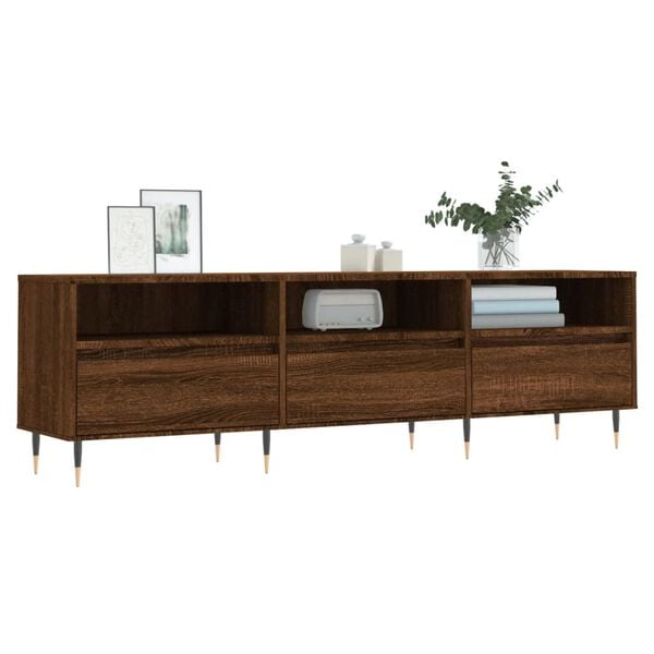 vidaXL Mueble de TV madera contrachapada roble marr&oacute;n 150x30x44,5 cm