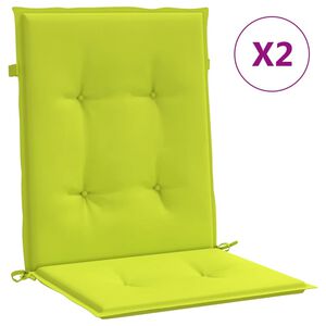 vidaXL Coj&iacute;n silla jard&iacute;n respaldo bajo 2 uds tela Oxford verde claro