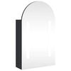 vidaXL Mueble de ba&ntilde;o con espejo arqueado y luz LED negro 42x13x70 cm