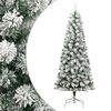 vidaXL &Aacute;rbol de Navidad artificial con bisagras y nieve flocada 210 cm