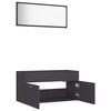 vidaXL Conjunto de muebles de ba&ntilde;o 2 piezas madera contrachapada gris