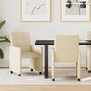 vidaXL Sillas de Comedor con Ruedas 2 pcs Crema 58 x 65 x 94 cm tela