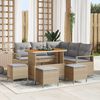 vidaXL Conjunto de sof&aacute; de jard&iacute;n con coj&iacute;n 9 pcs Beige y Gris Claro