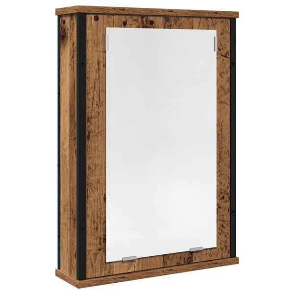 vidaXL Mueble de ba&ntilde;o con espejo de madera antigua 42x12x60 cm