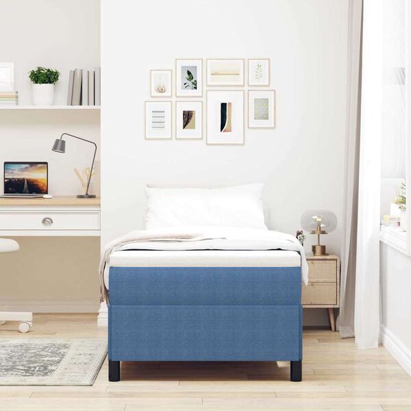 vidaXL Cama tipo Box Spring Azul 100 x 200 cm Terciopelo