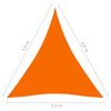 vidaXL Toldo de vela triangular tela Oxford naranja 3,6x3,6x3,6 m