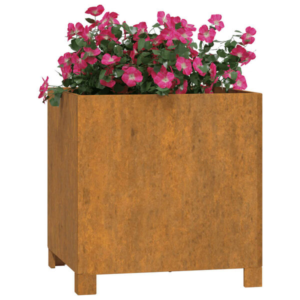 vidaXL Jardinera con patas acero corten oxidado 42x40x43 cm