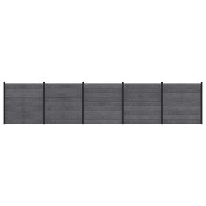 vidaXL Conjunto de valla 5 uds. 872 x 186 cm WPC y Aluminio Gris