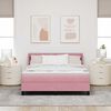vidaXL Cama tipo Box Spring con colch&oacute;n Rosa 200 x 160 cm Poli&eacute;ster