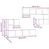 vidaXL Unidades de TV 4 pcs Roble Negro Madera contrachapada