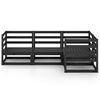 vidaXL Juego de muebles de jard&iacute;n 4 piezas negro madera maciza de pino