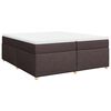 vidaXL Cama box spring con colch&oacute;n tela marr&oacute;n oscuro 200x200 cm