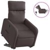vidaXL Sill&oacute;n el&eacute;ctrico reclinable elevable de tela marr&oacute;n oscuro
