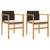 vidaXL Sillas de jard&iacute;n con coj&iacute;n 2 uds rat&aacute;n PE negro y madera acacia