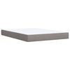vidaXL Cama box spring con colch&oacute;n tela gris taupe 140x200 cm