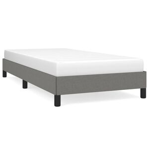 vidaXL Estructura de cama sin colch&oacute;n tela gris oscuro 90x200 cm
