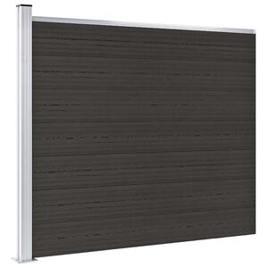vidaXL Panel de valla WPC negro 175x146 cm