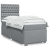 vidaXL Cama box spring con colch&oacute;n tela gris claro 90x200 cm