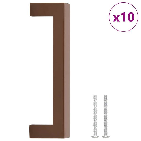 vidaXL Tiradores para armarios 10 uds acero inoxidable bronce 128 mm