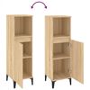 vidaXL Armario de ba&ntilde;o madera contrachapada roble Sonoma 30x30x100 cm
