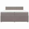 vidaXL Cama box spring con colch&oacute;n tela gris taupe 200x200 cm