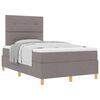 vidaXL Cama tipo Box Spring con cabecera Taup&eacute; 120 x 190 cm tela