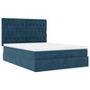 vidaXL Estructura de cama otomana con colchones terciopelo azul oscuro