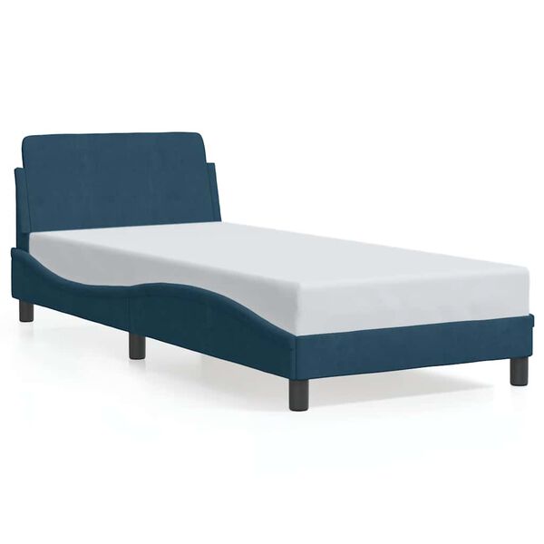 vidaXL Estructura de cama con cabecero Dover terciopelo azul 90x190 cm