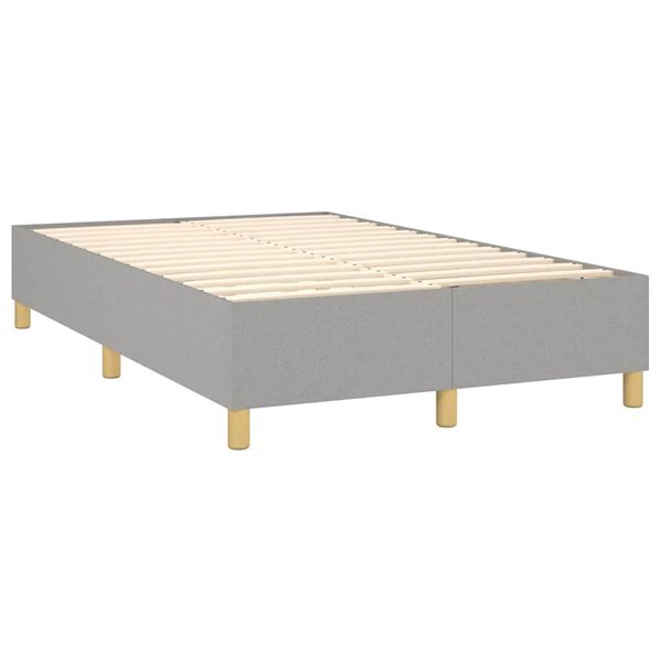 vidaXL Cama box spring con colchón tela gris claro 120x190 cm