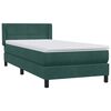 vidaXL Cama box spring con colch&oacute;n terciopelo verde oscuro 90x220 cm