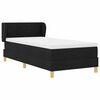vidaXL Cama con somier y colchón Crema 90x200 cm Fabric Negro