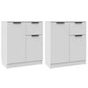 vidaXL Aparadores 2 uds madera contrachapada blanco 60x30x70 cm
