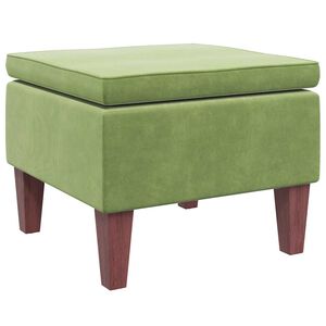 vidaXL Taburete con patas de madera terciopelo verde claro