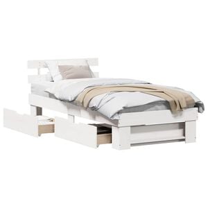vidaXL Estructura de cama con caj&oacute;n 100 x 200 cm Madera de pino macizo