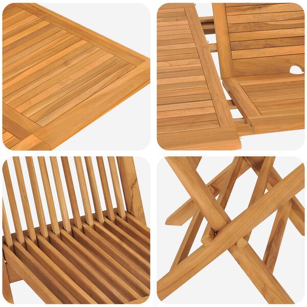 vidaXL Conjunto de Comedor de Jardín 5 pcs Marrón