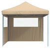 vidaXL Tienda de fiesta plegable Pop-Up con 2 paredes laterales beige