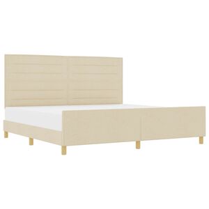 vidaXL Estructura de cama con cabecera Crema 200 x 200 cm tela