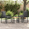 vidaXL Juego de muebles de exterior 3 pcs Negro y Gris oscuro