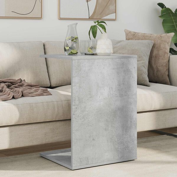 vidaXL Mesa lateral Gris Concreto 45 x 40 x 62,5 cm
