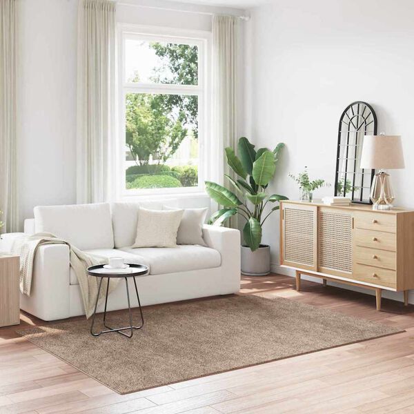 vidaXL Alfombra Shaggy Antideslizante Marr&oacute;n 160 x 230 cm PP