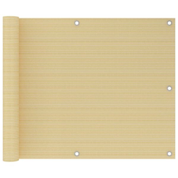 vidaXL Toldo para balcón HDPE beige 75x400 cm