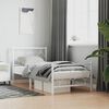 vidaXL Estructura cama sin colch&oacute;n con estribo metal blanco 90x200 cm