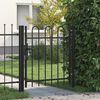 vidaXL Puerta de valla BOXTEL de una puerta con arco superior de acero, 1x1 m, negro